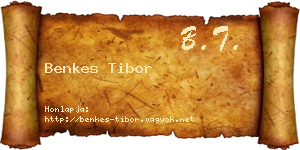 Benkes Tibor névjegykártya